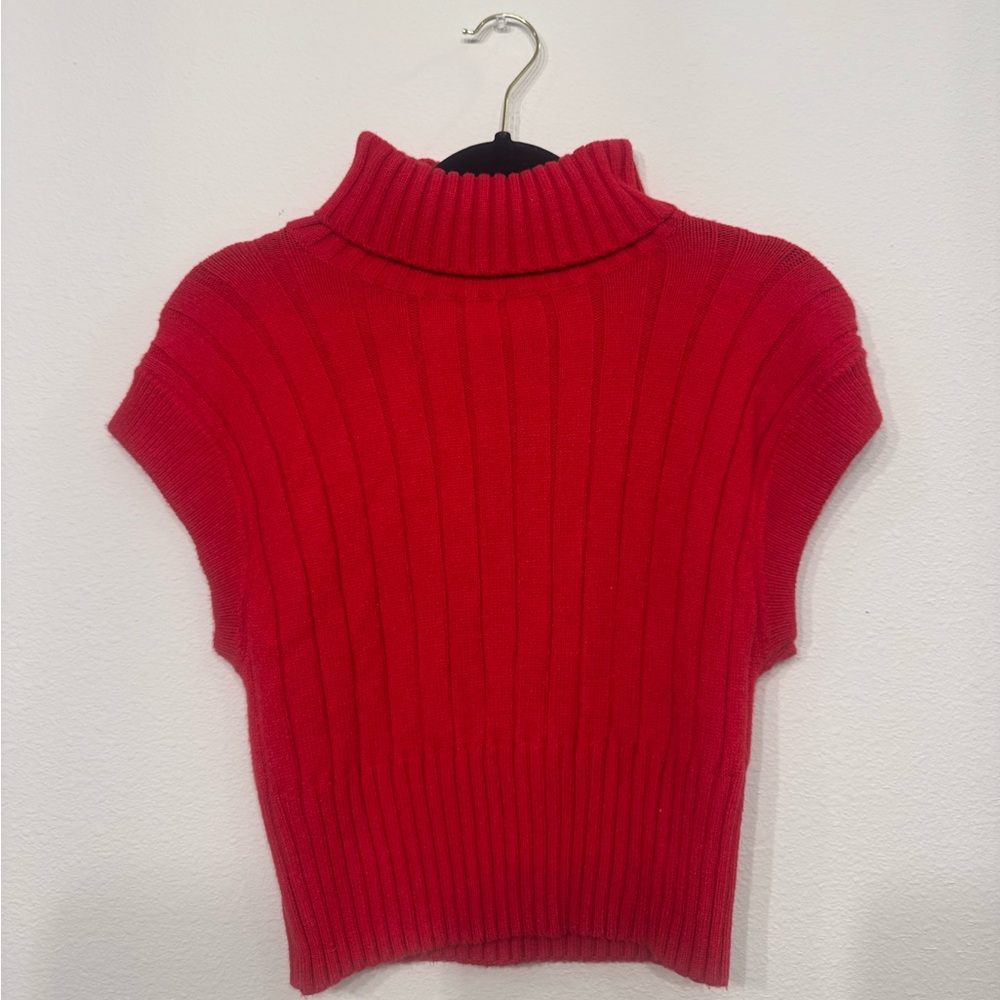 Vibrant Red Cowl Neck Sweater